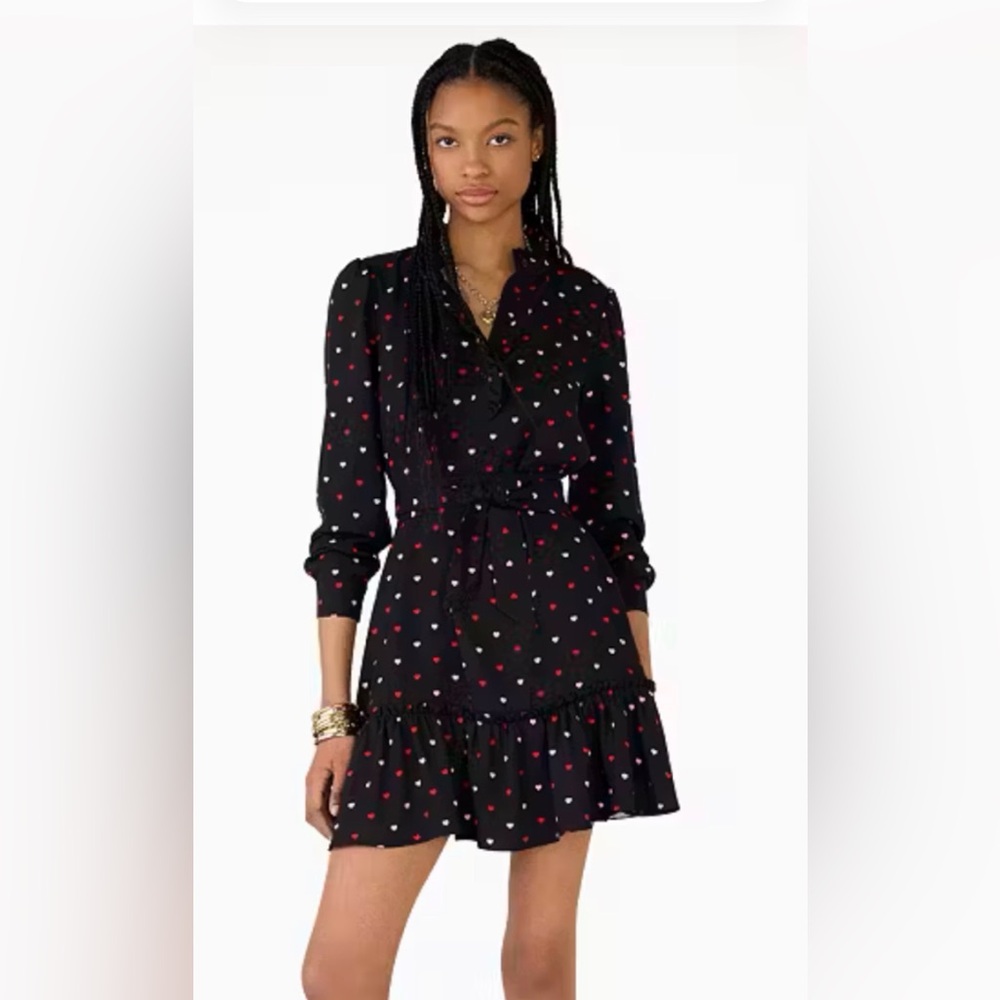 Kate Spade Darling Hearts Ruffle Shift Dress - like new condition